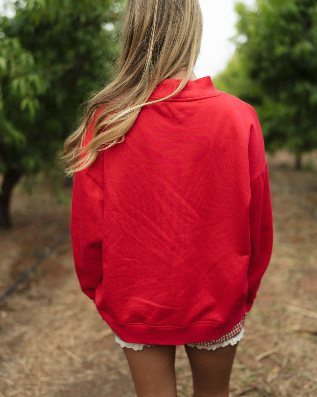 Red Mock Neck