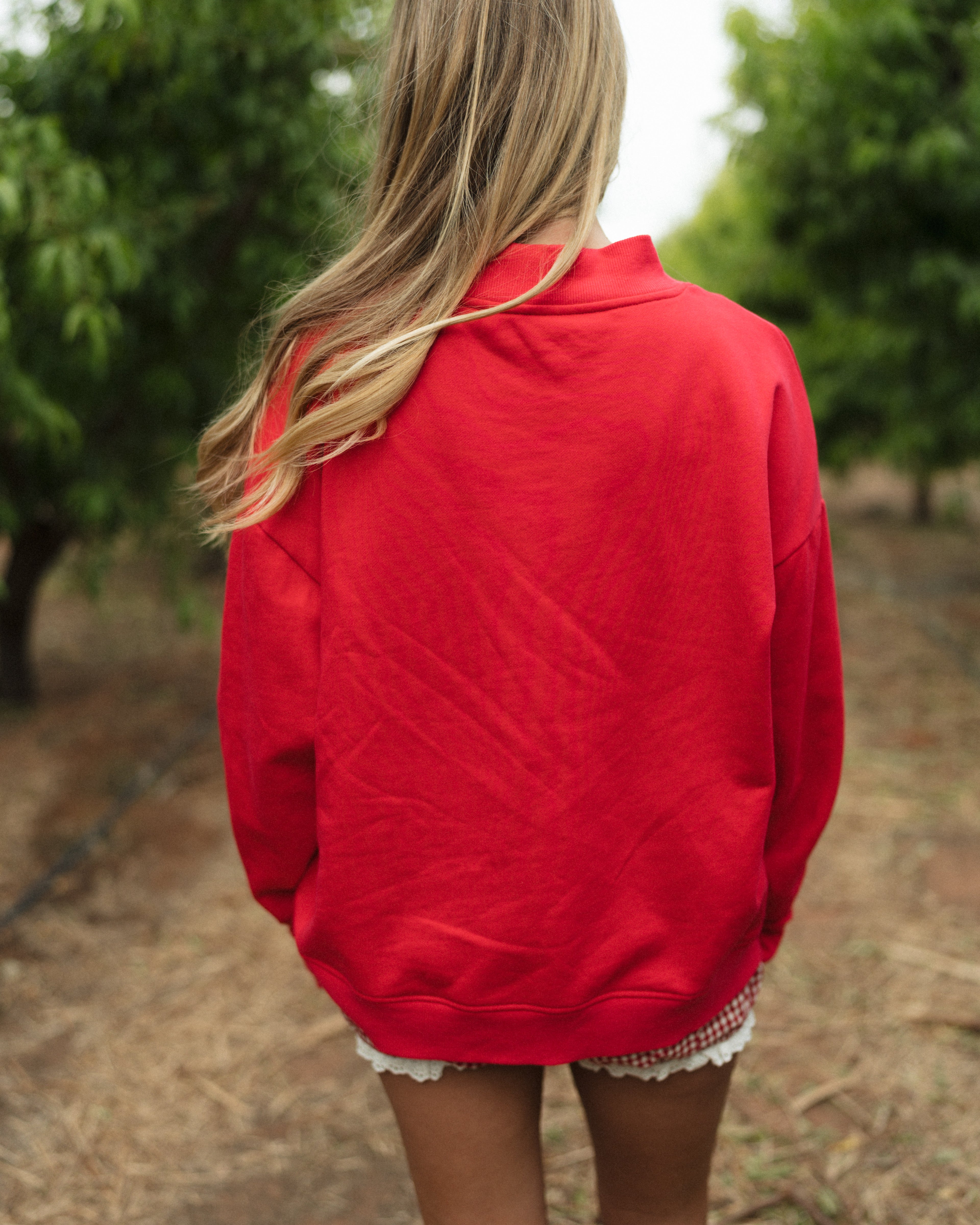 Red Mock Neck