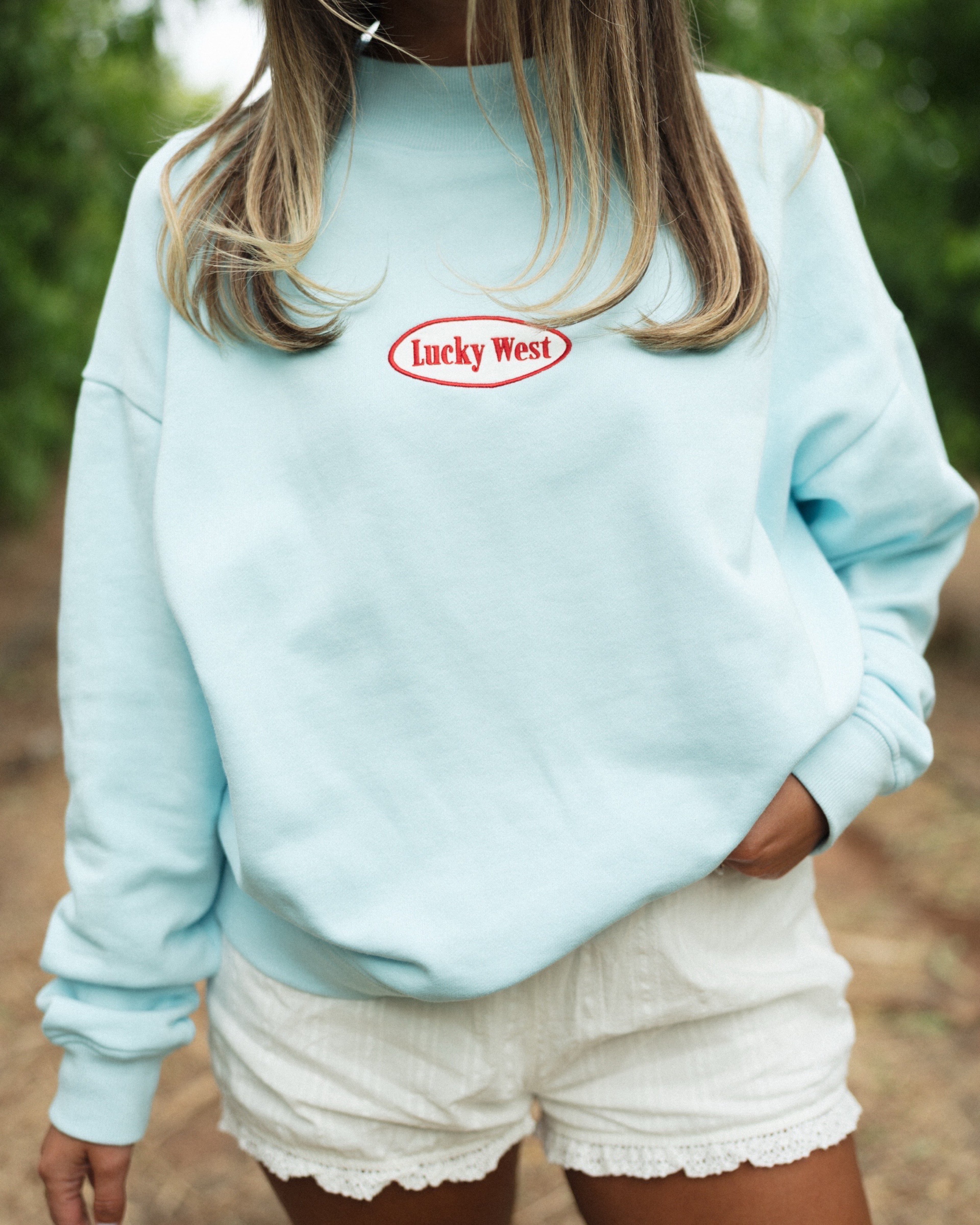 Blue Mock Neck