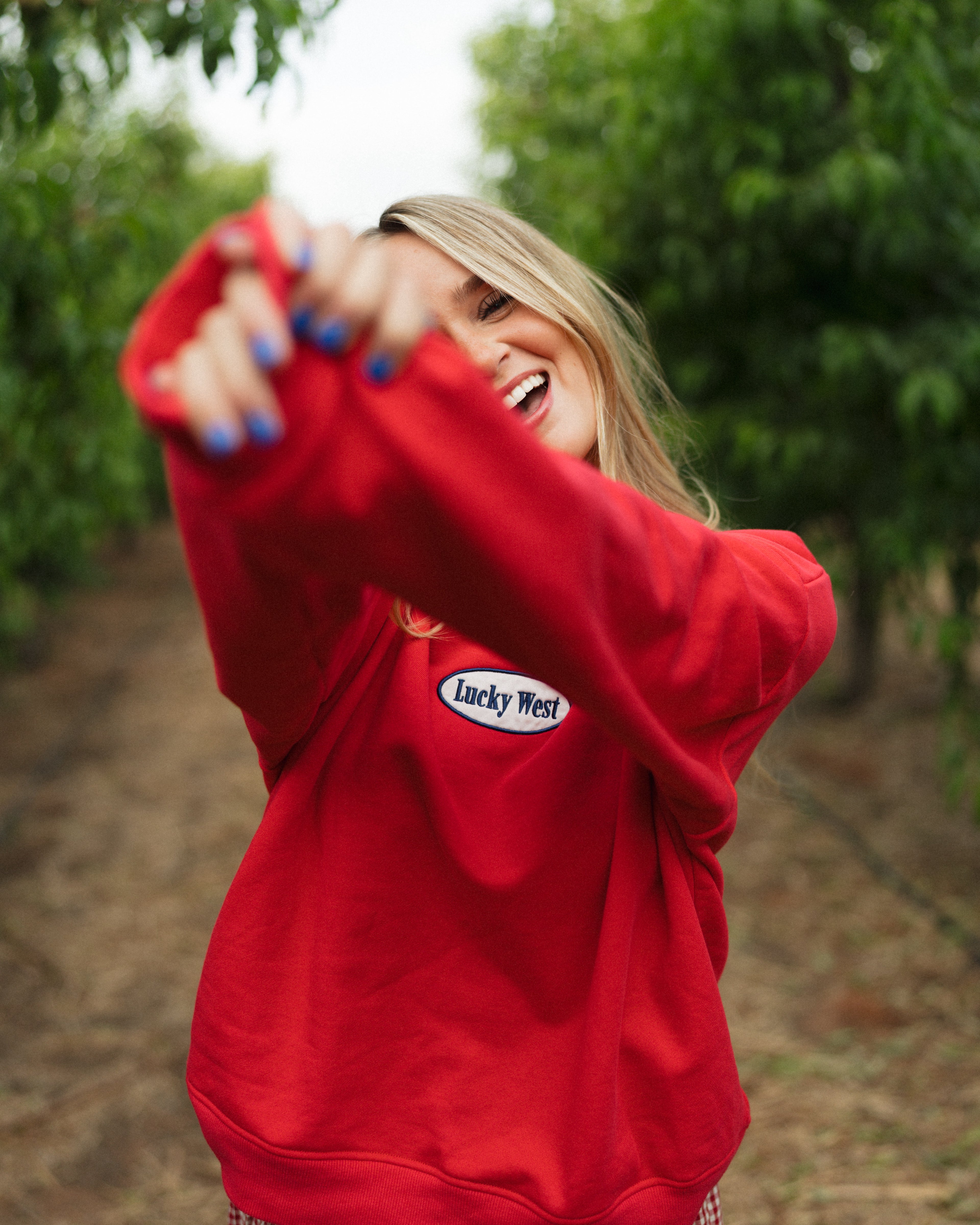 Red Mock Neck