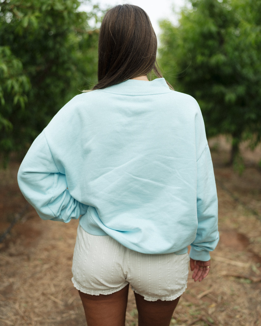 Blue Mock Neck