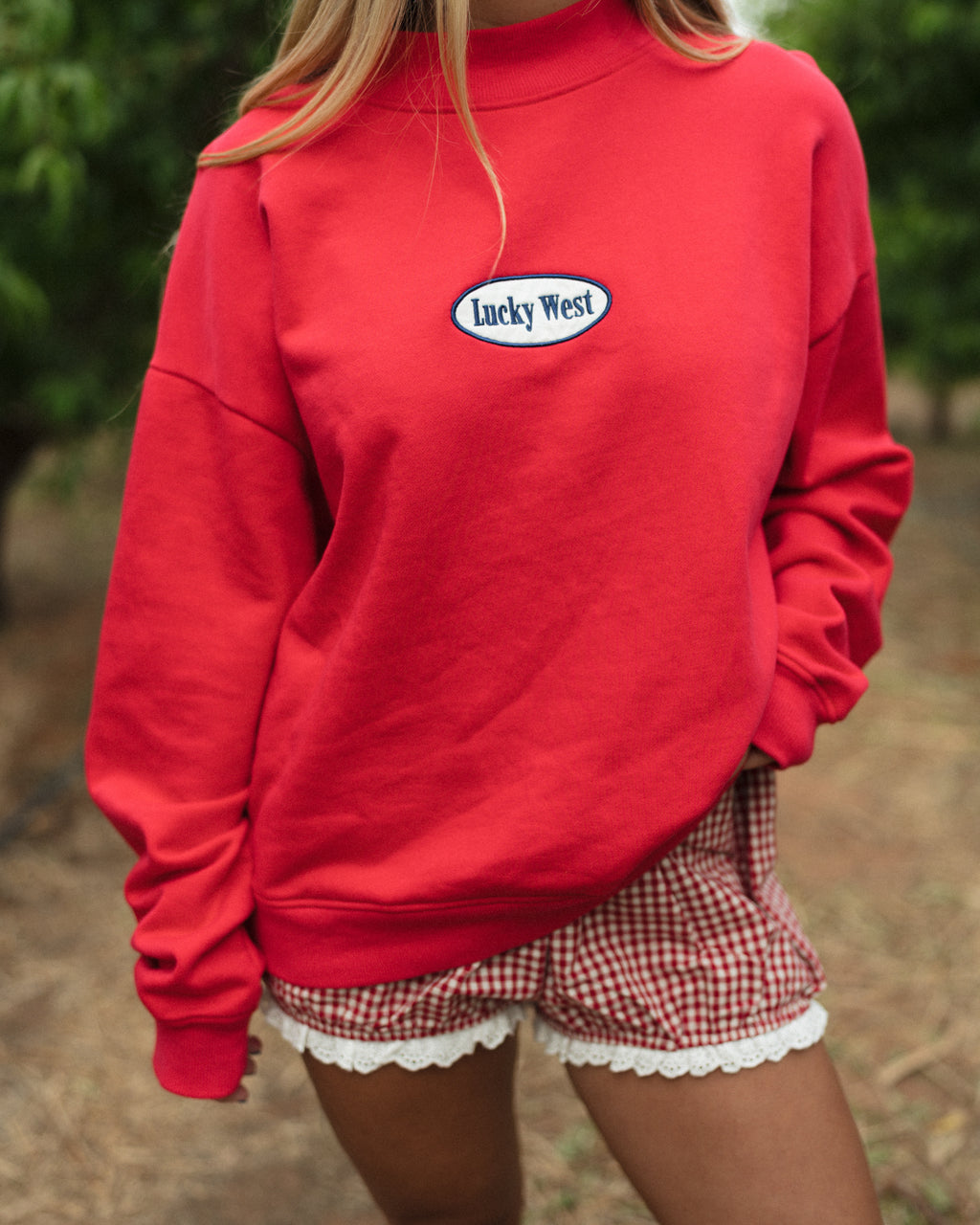 Red Mock Neck