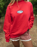 Red Mock Neck